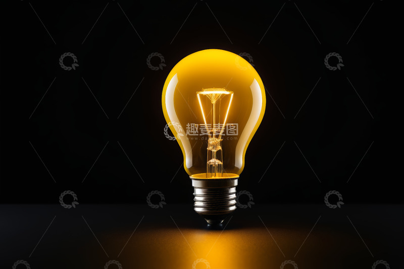 高清大图下载【趣麦麦图】-发光灯泡特写