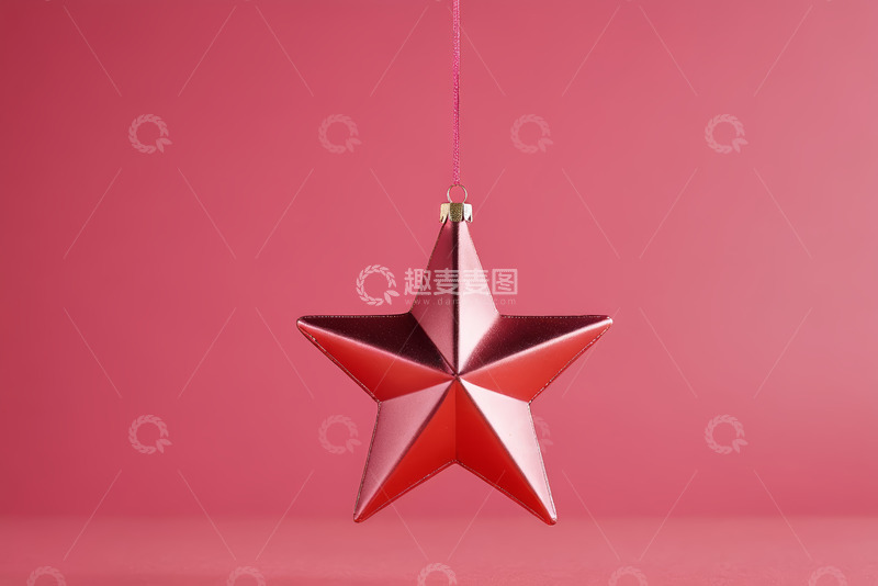高清大图下载【趣麦麦图】红色五角星形状节日装饰挂件
