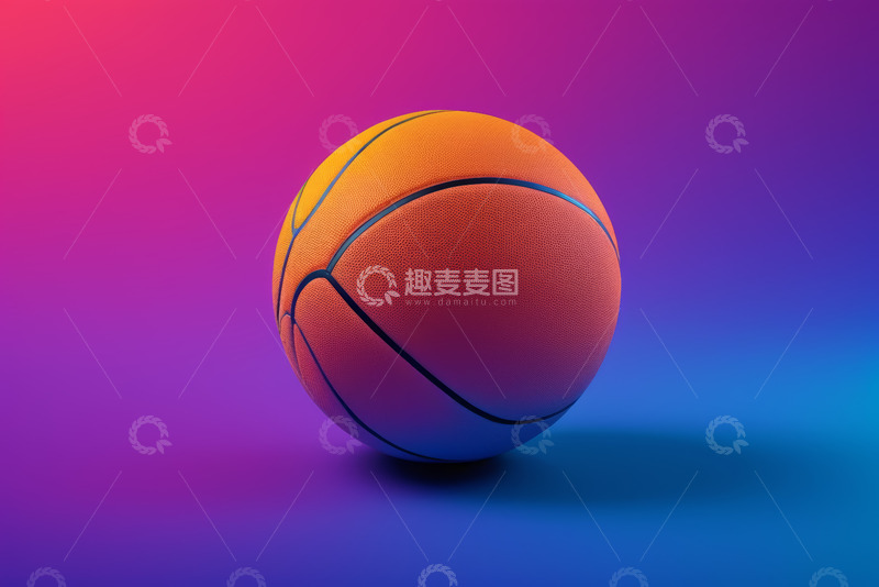 高清大图下载【趣麦麦图】彩色背景下的篮球