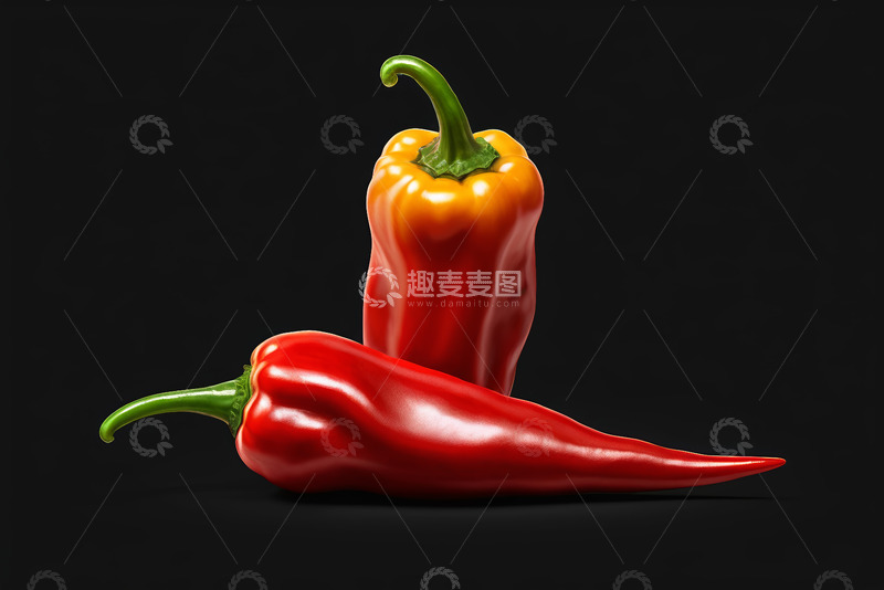高清大图下载【趣麦麦图】红黄辣椒特写素材
