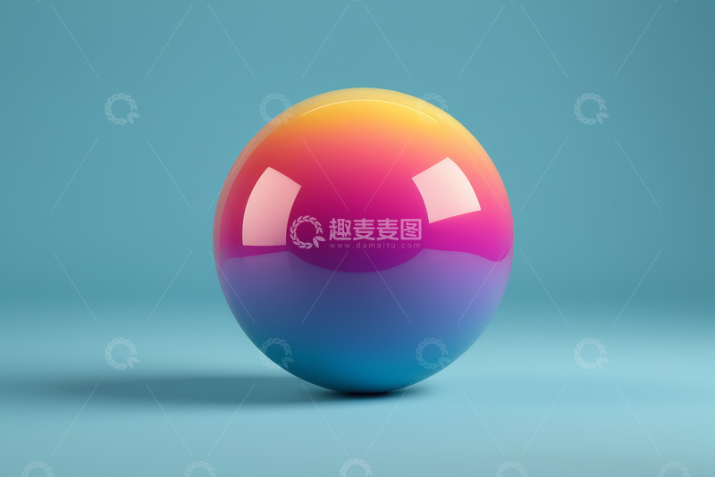 高清大图下载【趣麦麦图】彩色渐变球体静物图