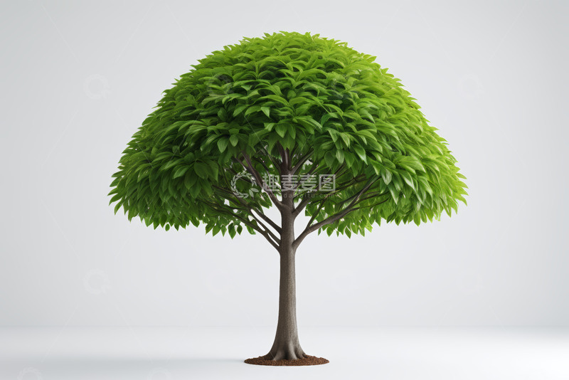 高清大图下载【趣麦麦图】绿色单棵树木简约背景