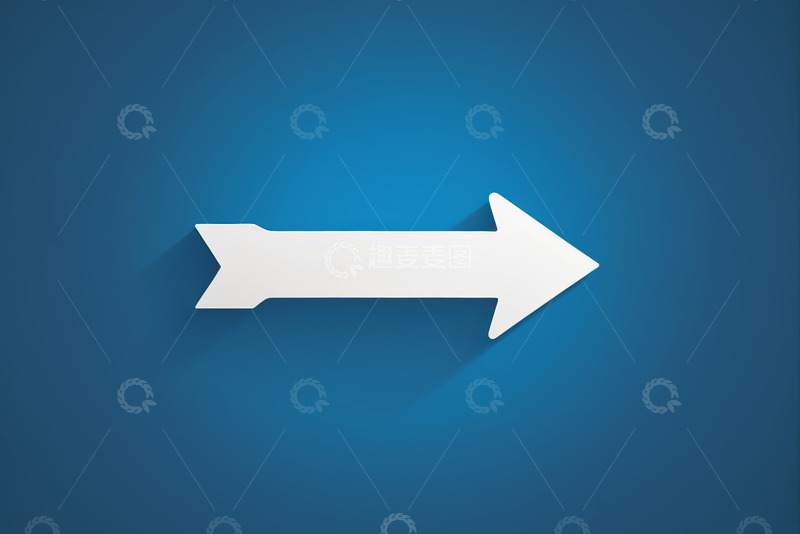 高清大图下载【趣麦麦图】蓝色背景白色箭头图标