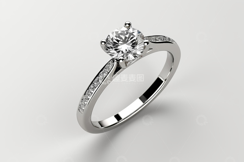 高清大图下载【趣麦麦图】单颗钻石戒指特写