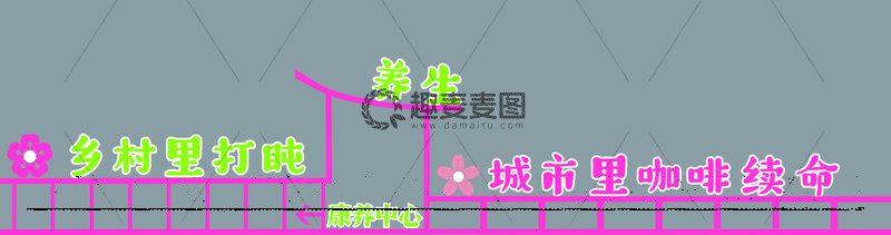 源文件下载【趣麦麦图】城乡生活养生对比景观小品