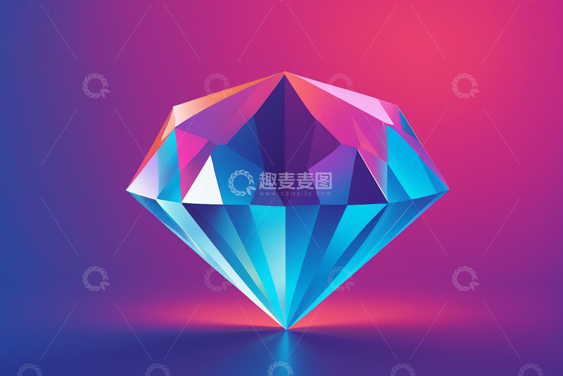高清大图下载【趣麦麦图】彩色钻石电商产品展示素材