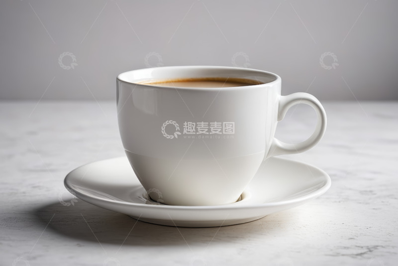 高清大图下载【趣麦麦图】白色咖啡杯与咖啡碟特写