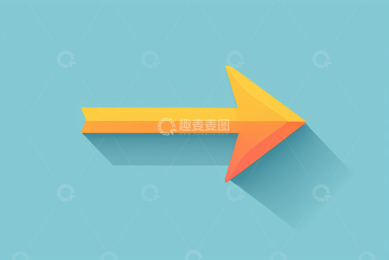 高清大图下载【趣麦麦图】蓝色背景橙色箭头图标素材