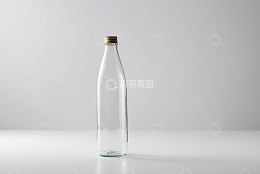 透明玻璃饮料瓶静物展示