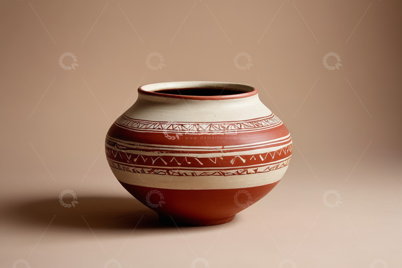 高清大图下载【趣麦麦图】传统花纹陶瓷陶罐静物