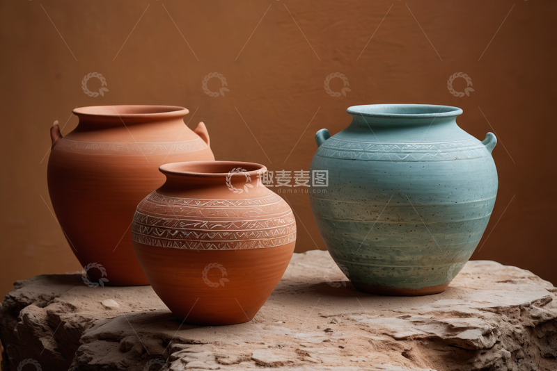 高清大图下载【趣麦麦图】古朴陶罐静物展示