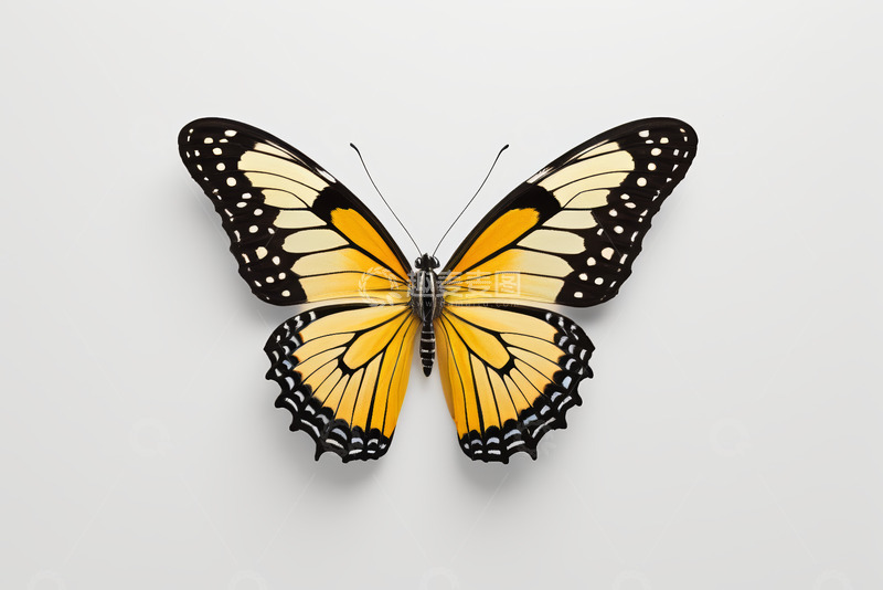 高清大图下载【趣麦麦图】黄黑相间蝴蝶特写