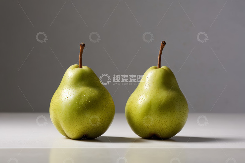 高清大图下载【趣麦麦图】两个青梨特写