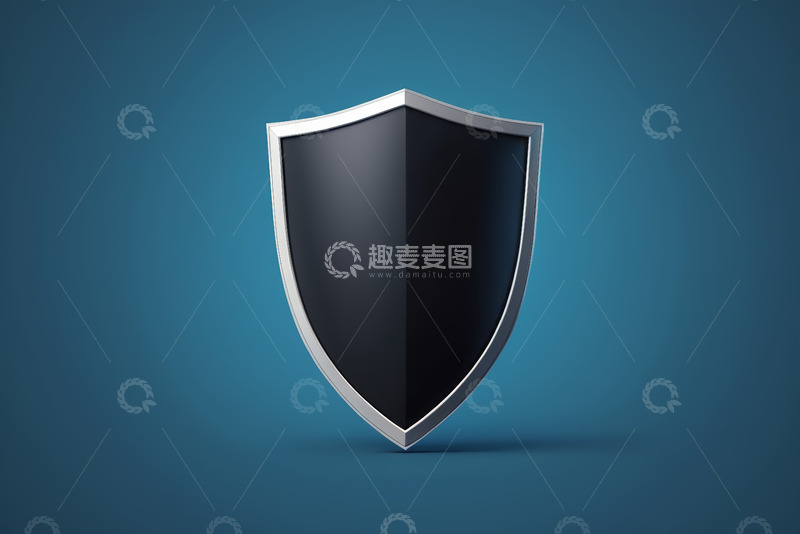 高清大图下载【趣麦麦图】蓝色背景上的盾牌图标
