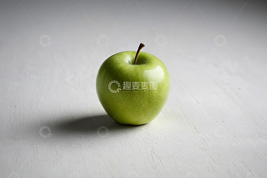 白色桌面上的青苹果