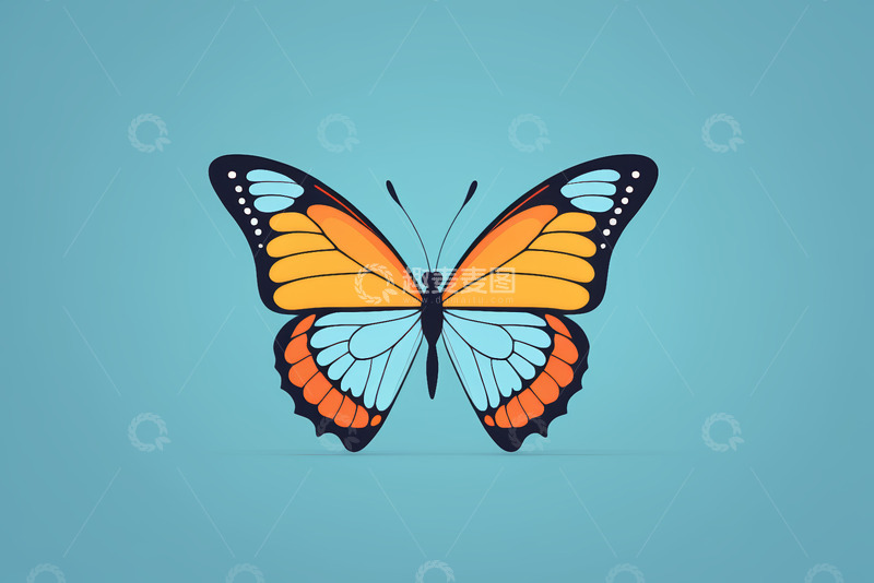 高清大图下载【趣麦麦图】彩色蝴蝶插画