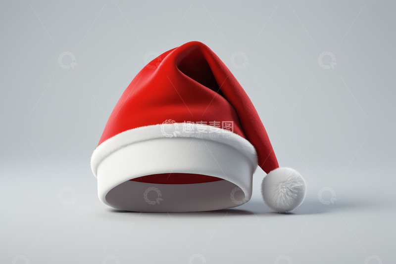 高清大图下载【趣麦麦图】红色圣诞老人帽子特写
