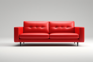 红色双人沙发家居素材