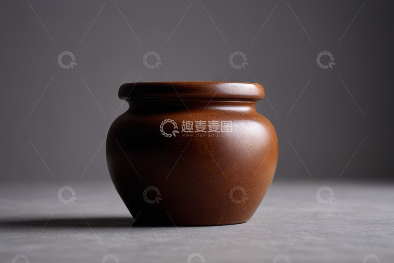高清大图下载【趣麦麦图】棕色陶瓷罐静物特写
