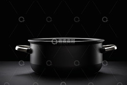 黑色双耳烹饪锅特写