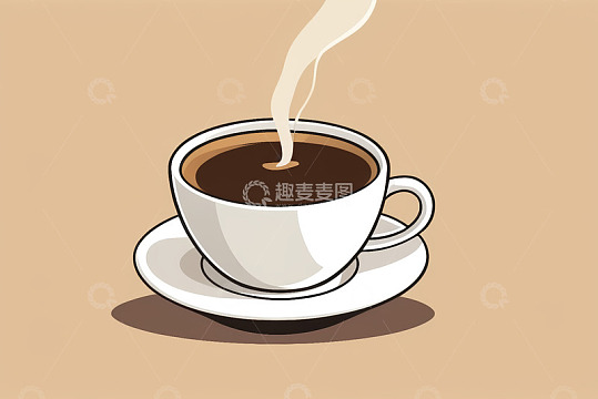 热气腾腾的咖啡杯插画