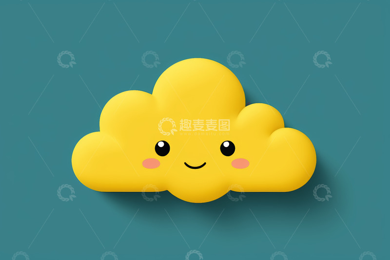 高清大图下载【趣麦麦图】黄色卡通云朵表情设计素材