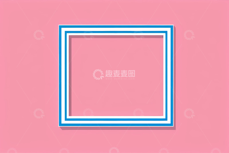 高清大图下载【趣麦麦图】粉色背景上的蓝色白色框架
