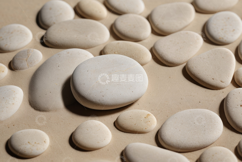 高清大图下载【趣麦麦图】浅色鹅卵石特写