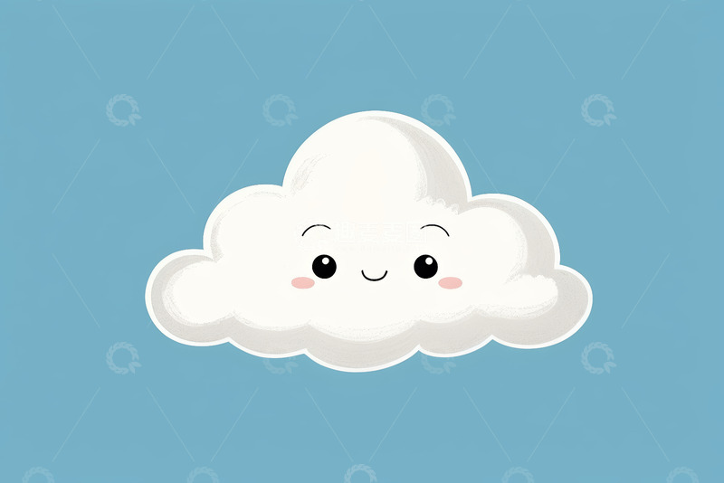 高清大图下载【趣麦麦图】卡通白云形象插画
