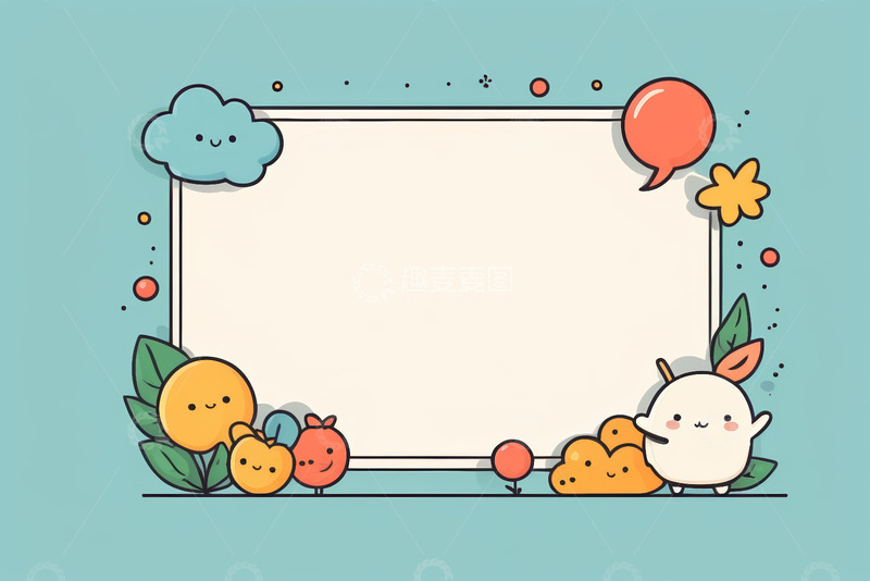 高清大图下载【趣麦麦图】卡通边框设计素材