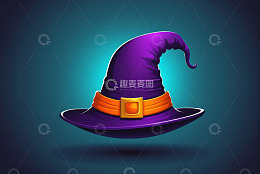 紫色女巫帽卡通素材