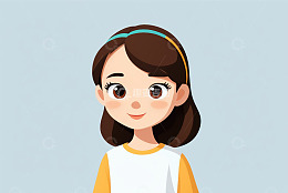 卡通女孩头像插画