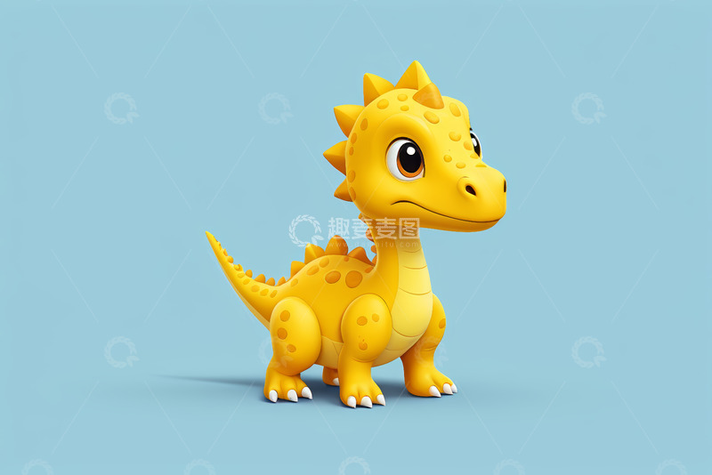 高清大图下载【趣麦麦图】黄色卡通小恐龙形象