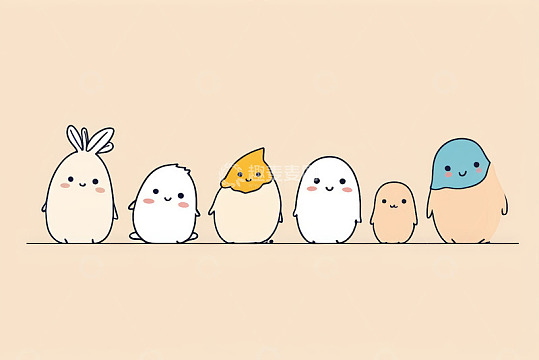 可爱卡通角色排列图