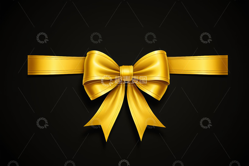 高清大图下载【趣麦麦图】黑色背景金色蝴蝶结装饰