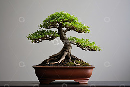 古朴盆景绿植特写素材