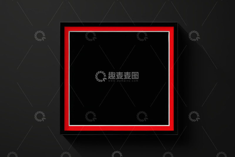 高清大图下载【趣麦麦图】黑色背景红框装饰图案