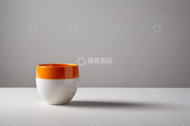 高清大图下载【趣麦麦图】橙白配色杯子静物特写