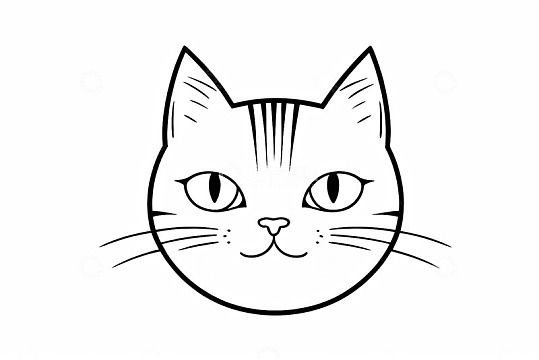 简约线条猫咪头像