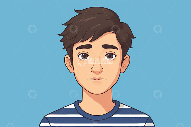 卡通风格男性人物头像