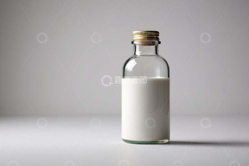 高清大图下载【趣麦麦图】玻璃瓶中装的牛奶静物素材