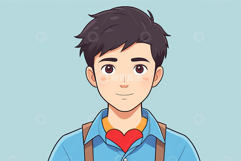 卡通风格男孩半身形象