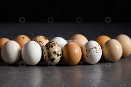 鸡蛋与鹌鹑蛋静物摆拍