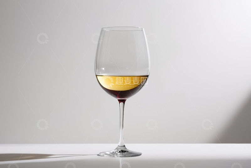 高清大图下载【趣麦麦图】装有黄色液体的高脚玻璃杯