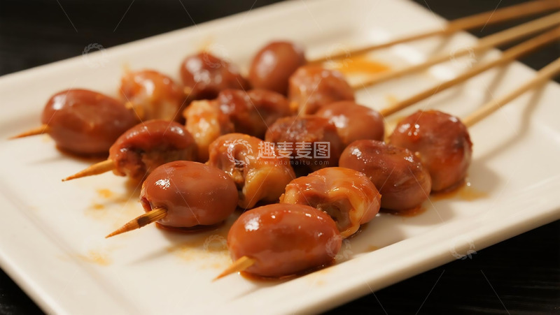 高清大图下载【趣麦麦图】美食烧烤之生鸡心