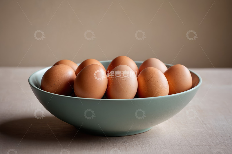 高清大图下载【趣麦麦图】碗中摆放的新鲜鸡蛋