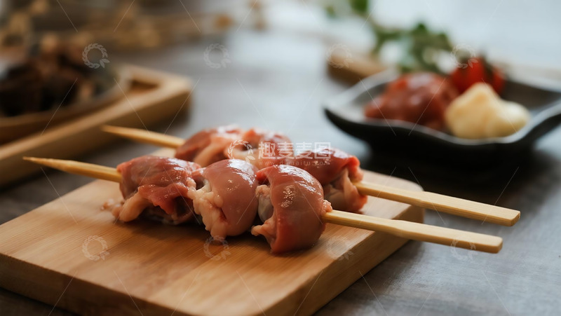 高清大图下载【趣麦麦图】美食烧烤之生鸡胗