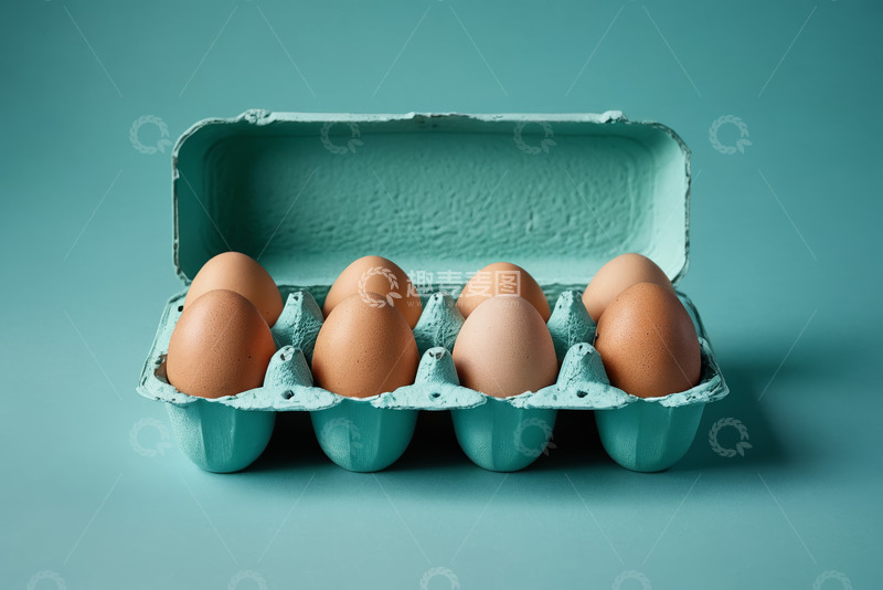 高清大图下载【趣麦麦图】蛋托内摆放整齐的鸡蛋