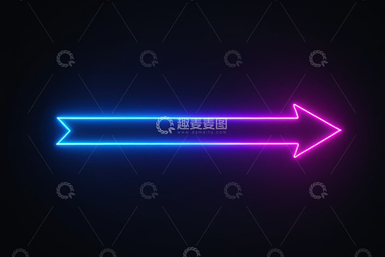 霓虹发光箭头