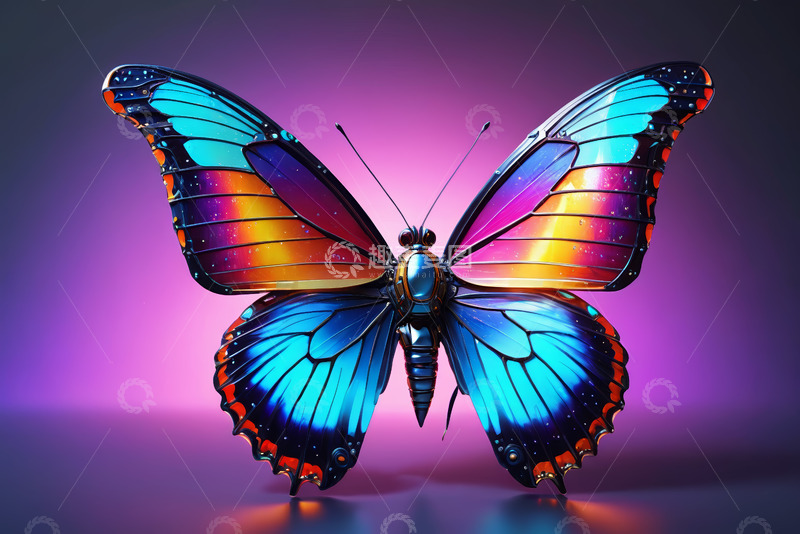 高清大图下载【趣麦麦图】色彩绚丽的蝴蝶特写